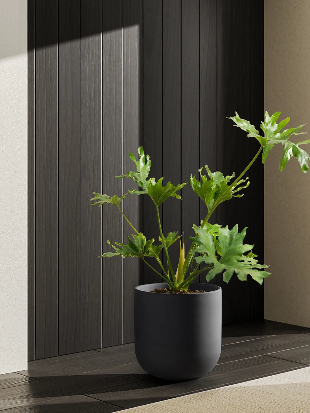 10" Plant Pots, Ceramic Flower Pots with Drainage Hole & Plug, Indoor Planter for Outdoor Decorative,Charcoal Gray