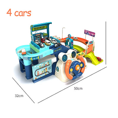 Combination Adventure Track Car Toy Link Parking Building Toys Automobile Electric Rail Adventure Car Child Christmas Toy Gift