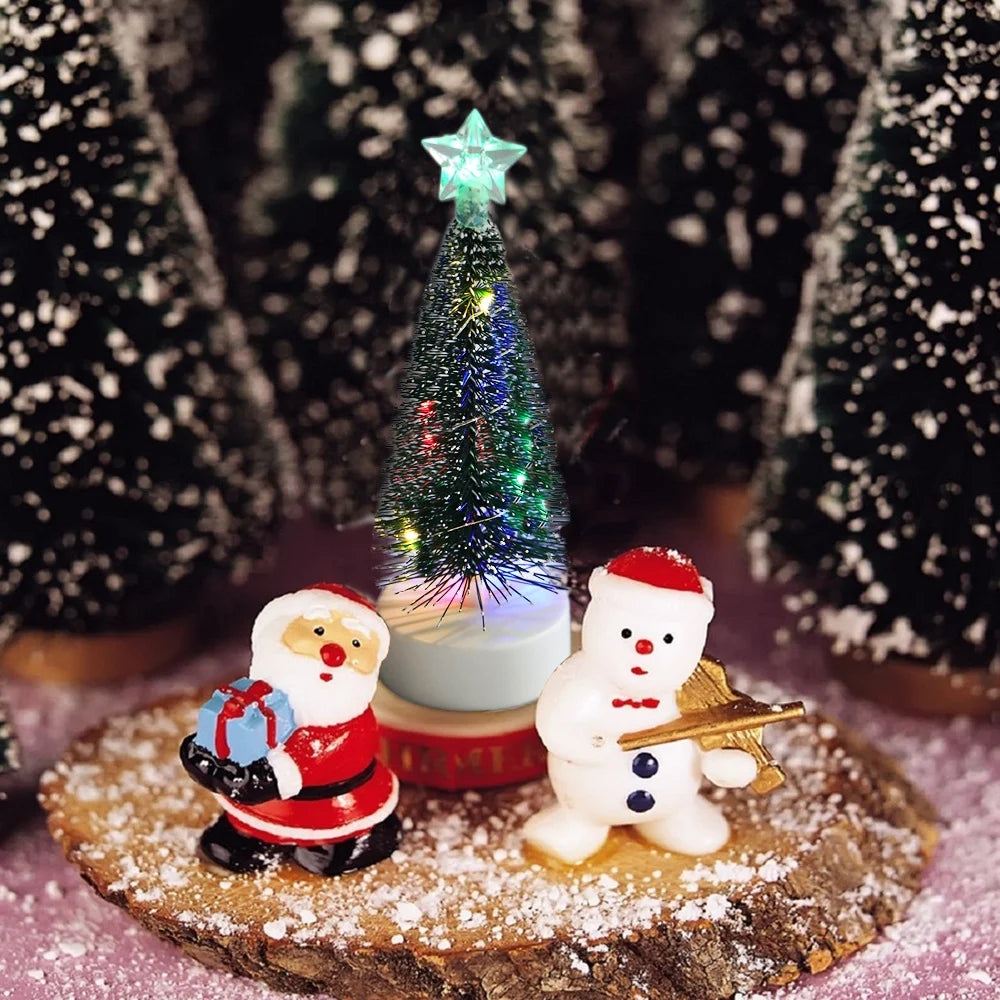 Christmas Decorations Mini Christmas Trees 3Pcs,Desktop Xmas Tree with Light String - Colorful