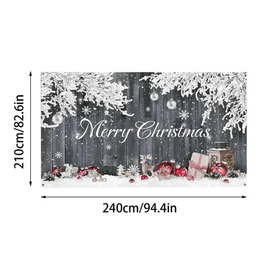 Christmas Garage Door Cover Large 16X7 FT with Snowflakes Design for Holiday Decorations Easy Install Durable Polyester