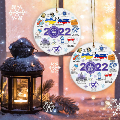Funny 2022 Christmas Ornaments,  2022 Christmas Hanging Ornament Christmas Tree Ornaments Year in Review Ornament Ceramic Christmas Ornament - Christmas Tree Decor