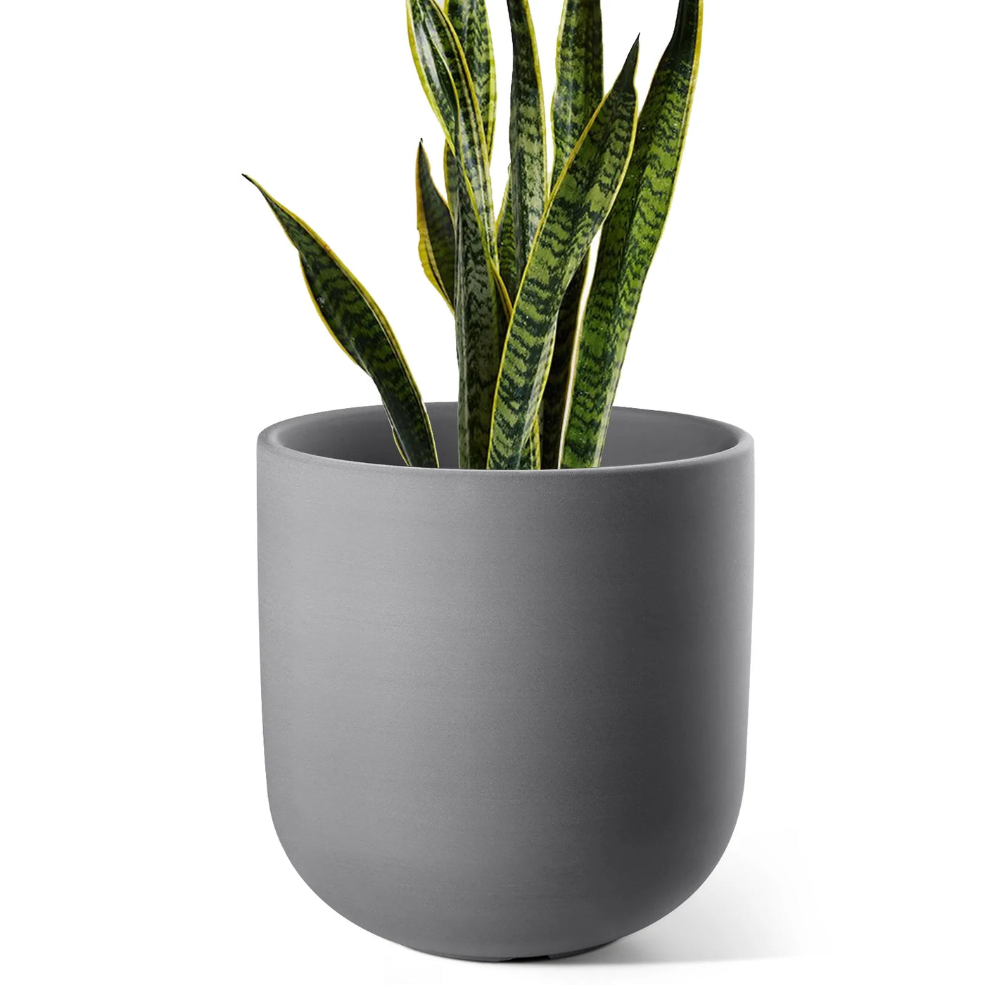 10" Plant Pots, Ceramic Flower Pots with Drainage Hole & Plug, Indoor Planter for Outdoor Decorative,Charcoal Gray