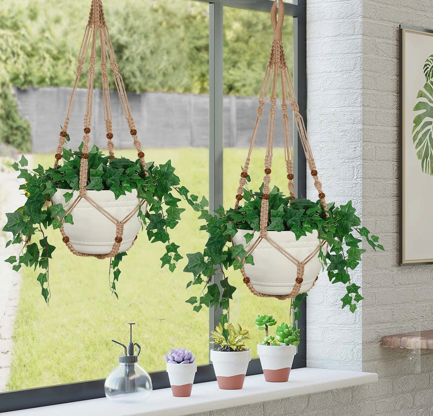 Hanging Planter for 12 Inch Pot (Extra Long 43Inch + Large) | Macrame Plant Hanger, Hanging Plant , Jute