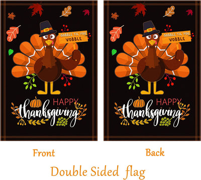 Happy Thanksgiving Flags,Thanksgiving Garden Flag 28 X 40 Inch House Flag Double-Sided 2 Layer Turkey House Flag for Decoration