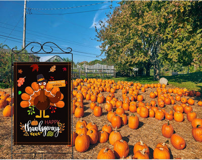 Happy Thanksgiving Flags,Thanksgiving Garden Flag 28 X 40 Inch House Flag Double-Sided 2 Layer Turkey House Flag for Decoration