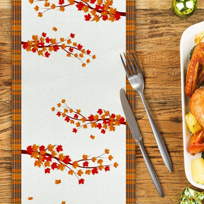 Thanksgiving Table Runner, Fall Table Runner Thanksgiving Decorations Green Truck Thanksgiving Table Decorations for Indoor Outdoor Thanksgiving Party Dining Table Decor (13" X 72")