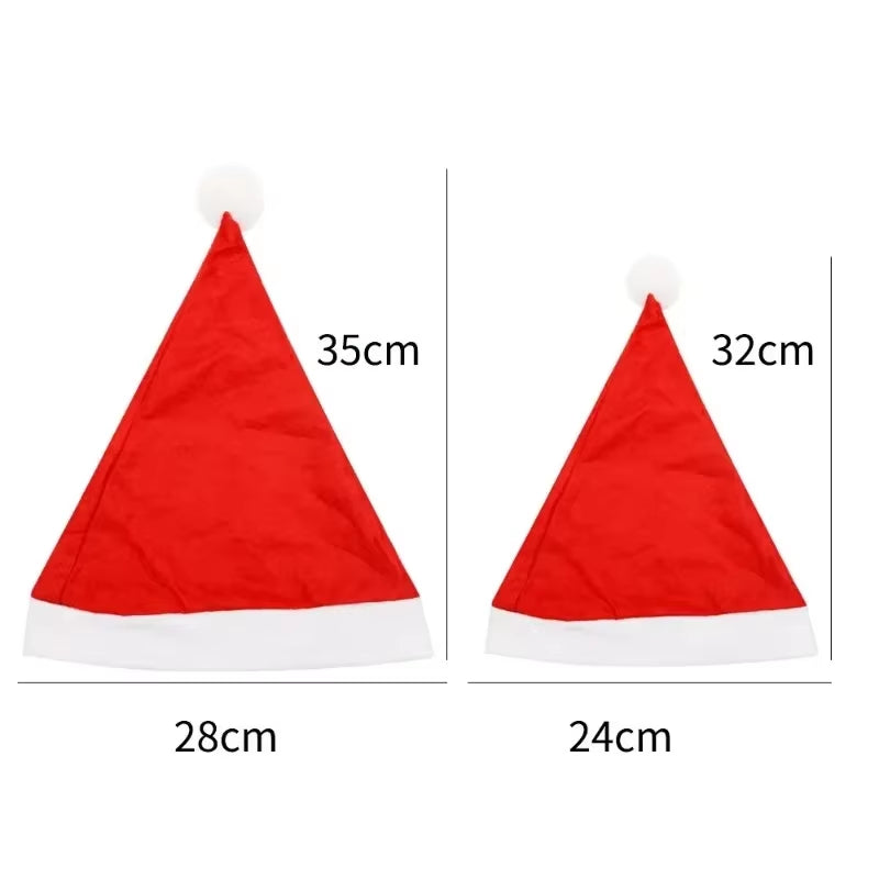 Classic Non Woven Santa Hats for Adults Children Pets Christmas Party Hats Holiday Costume Accessories Christmas Decorations