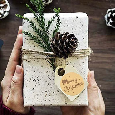 Merry Christmas Stickers Gold Stamping Christmas Label for Child Gift Decor Shop Product Packaging Stickers Label 50-500Pcs