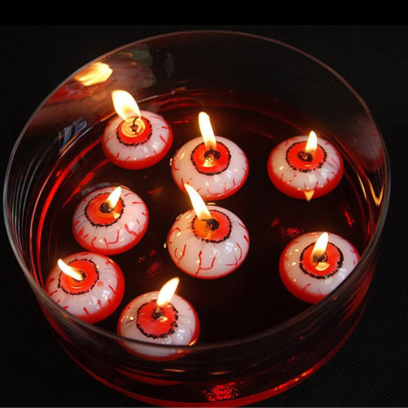 Halloween Eyeball Floating Candles, Scary Eye Ball Tealights Candles Realistic Eyeball Floats on Water Table Candles Decor for Centerpieces, Halloween Dinner Party Decoration (5PCS)