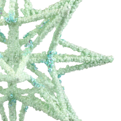 Starburst 3-D Glittered Christmas Ornament - 6.75" - Seafoam Green