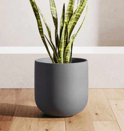 10" Plant Pots, Ceramic Flower Pots with Drainage Hole & Plug, Indoor Planter for Outdoor Decorative,Charcoal Gray