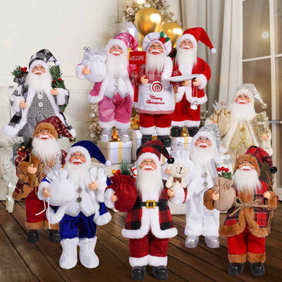 Christmas Decorations Indoor, Christmas Indoor Decor, Christmas Tabletop Decor, Christmas 12 Inch Cute Santa Claus Doll Standing Posture Santa Claus Doll Decoration