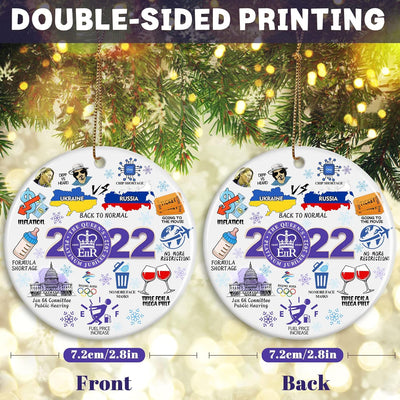 Funny 2022 Christmas Ornaments,  2022 Christmas Hanging Ornament Christmas Tree Ornaments Year in Review Ornament Ceramic Christmas Ornament - Christmas Tree Decor