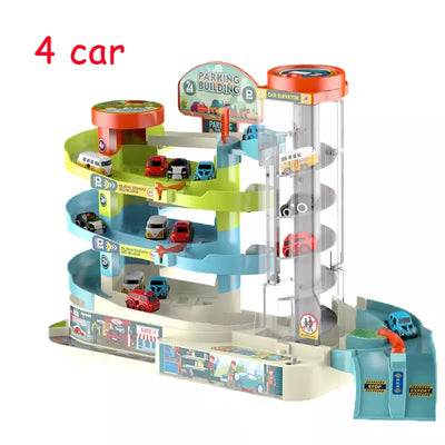 Combination Adventure Track Car Toy Link Parking Building Toys Automobile Electric Rail Adventure Car Child Christmas Toy Gift