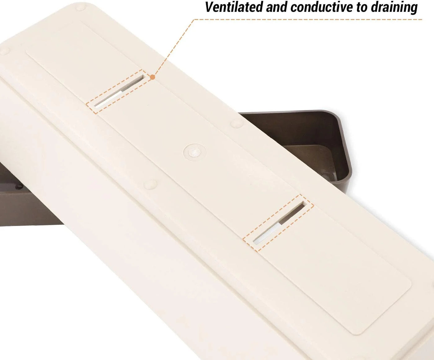 1 Pcs Plastic Succulent Plant Pot, Rectangular Plant Pot with Drainage Holes, Long Shallow Pot for Bay Window, Kitchen Windowsill, Shelf, Coffee Table