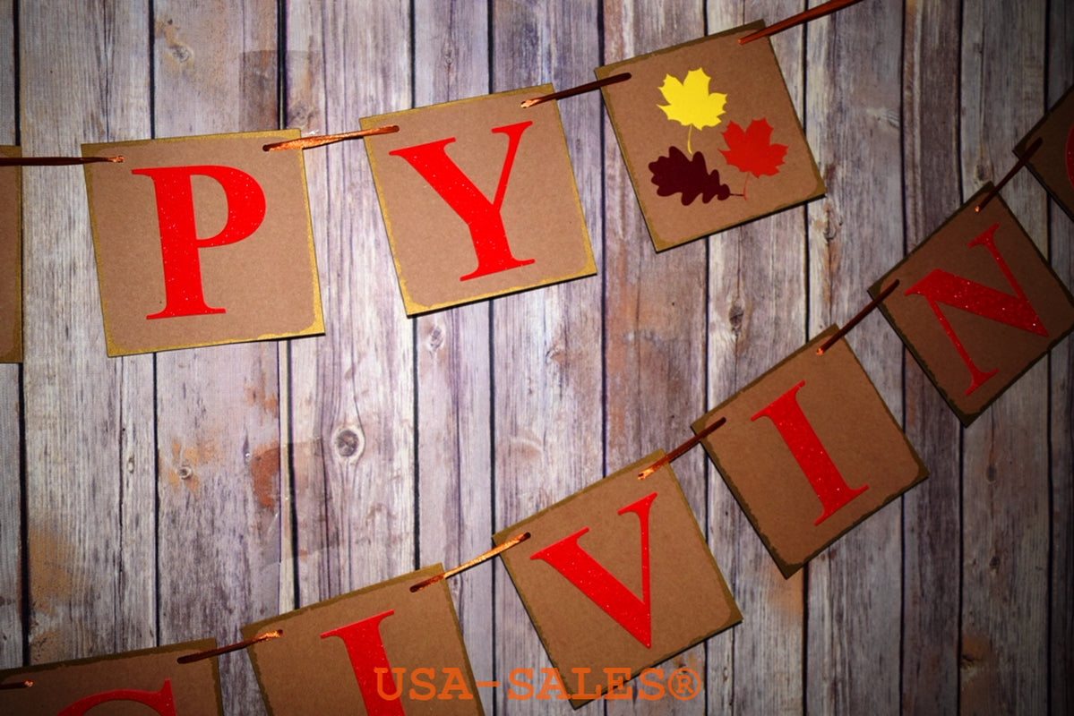 Happy Thanksgiving Banner, Thanksgiving Party Decorations,Su