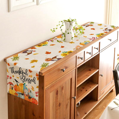 Thanksgiving Table Runner 72 Inch Long, Burlap Thanksgiving Runners for Table Coffee Dining, Thanksgiving Pumpkin Gnome Decor Farmhouse Table Runner Kitchen Decor