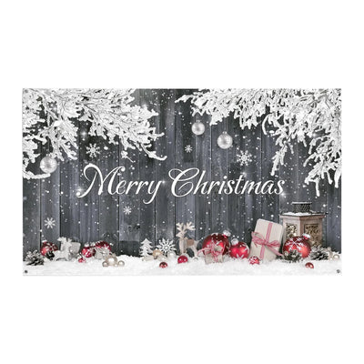Christmas Garage Door Cover Large 16X7 FT with Snowflakes Design for Holiday Decorations Easy Install Durable Polyester