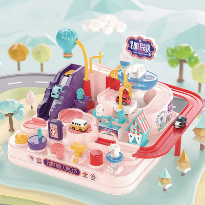 Combination Adventure Track Car Toy Link Parking Building Toys Automobile Electric Rail Adventure Car Child Christmas Toy Gift