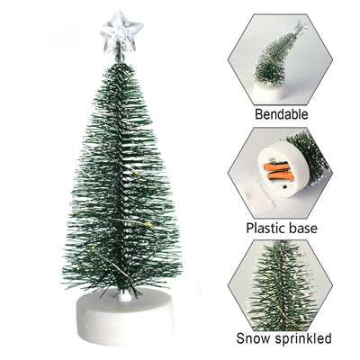Christmas Decorations Mini Christmas Trees 3Pcs,Desktop Xmas Tree with Light String - Colorful
