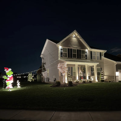 Set of 100 White Faceted LED C9 Christmas Lights